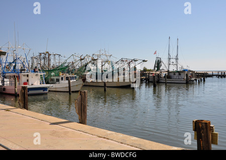 Bateaux de pêche dans le golfe du Mexique à Biloxi, Mississippi Banque D'Images