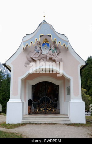 Chapelle Maria Koenigin Lake Lautersee Mittenwald bavière allemagne Banque D'Images