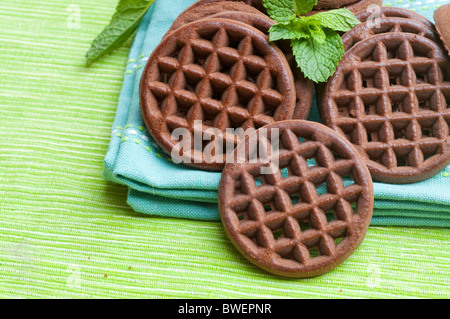 Cookies au chocolat et menthe verte Banque D'Images