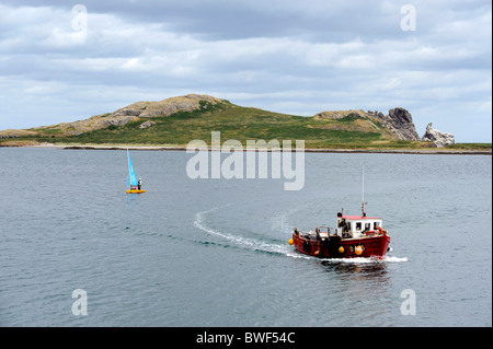 Le port de Howth, mer d'Irlande,Co. Dublin, Irlande, en face l'île Ireland's Eye Banque D'Images