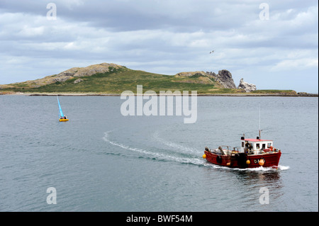 Le port de Howth, mer d'Irlande,Co. Dublin, Irlande, en face l'île Ireland's Eye Banque D'Images