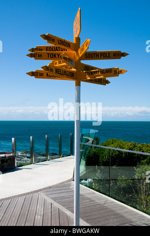 Bluff Lookout, le détroit de Foveaux, Bluff Port,Ville,Hotel, île du Sud, pointe la plus méridionale, Point, Nouvelle-Zélande Banque D'Images