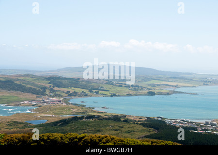 Bluff Lookout, le détroit de Foveaux, Bluff Port,Ville,Hotel, île du Sud, pointe la plus méridionale, Point, Nouvelle-Zélande Banque D'Images