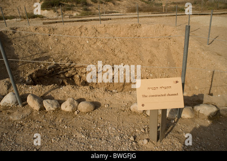 Canal de construction à Tel Beer Sheba National Park,un Israélien ville antique datant de l'âge du Fer, Beersheva (Beer-sheva) Banque D'Images