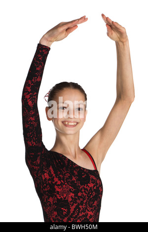 Studio shot of belle jeune danseur de ballet dans le ballet espagnol moderne costume Banque D'Images