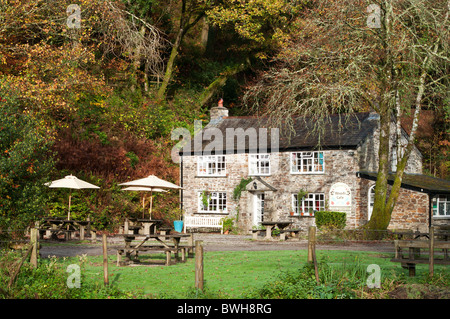 Un cottage cafe à Cardinham woods près de Bodmin à Cornwall, UK Banque D'Images