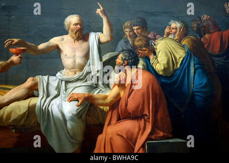 Détail : La mort de Socrate, 1787, par Jacques-Louis David Banque D'Images