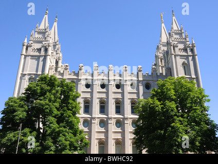 Temple Mormon de Salt Lake City, Utah Banque D'Images