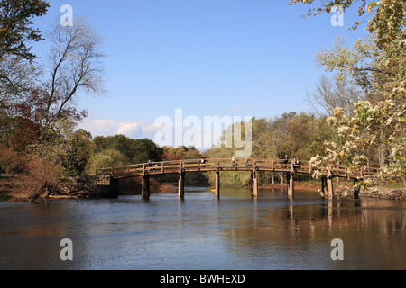 Le North Bridge, Minute Man National Park, Concord, Massachusetts, USA Banque D'Images