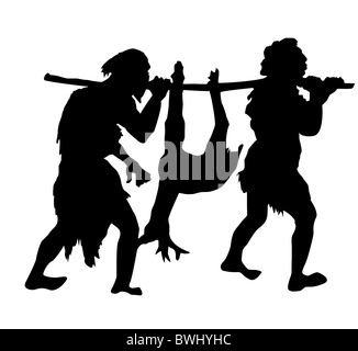 Silhouette de l'ancien peuple sur fond blanc Banque D'Images