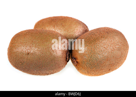 Trois venu kiwi. Isolated over white. Banque D'Images