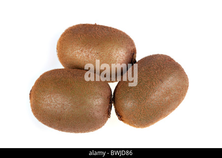 Trois venu kiwi. Isolated over white. Banque D'Images