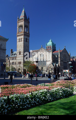 Nouvelle église Église Old South Park fleurs Boston Massachusetts USA America United States Banque D'Images