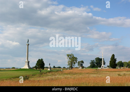 Monument des colonnes de bataille de Gettysburg National Military Park American Civil War Memorial historique histoire Banque D'Images