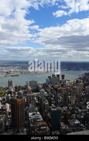 Vue aérienne de la ville de New York de l'Empire State Building Banque D'Images