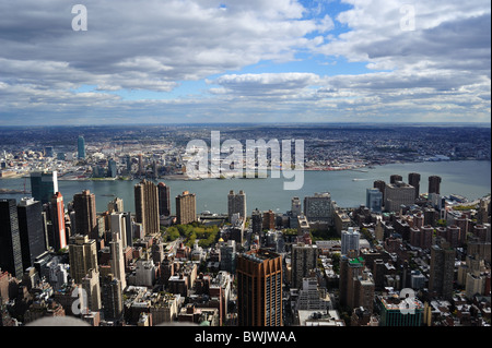 Vue aérienne de la ville de New York de l'Empire State Building Banque D'Images