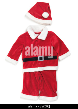 Bebe Rouge Santa Costume Outfit Isole Sur Fond Blanc Photo Stock Alamy