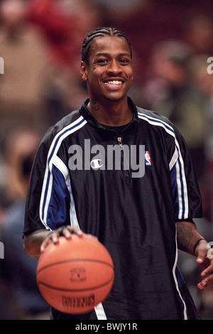 Allen Iverson jouant avec les Philadelphia 76ers en 1999. Banque D'Images