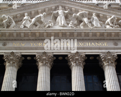 La Bourse de New York près de Wall Street à New York City, États-Unis Banque D'Images