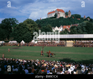 Landshut. festival public Landshut prince chevalier mariage événement jeux nostalgie Moyen-Âge spectateurs knight c Banque D'Images