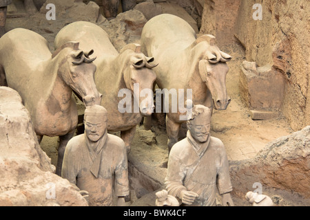 L'Armée de terre cuite, Xi'an, province du Shaanxi, Chine Banque D'Images