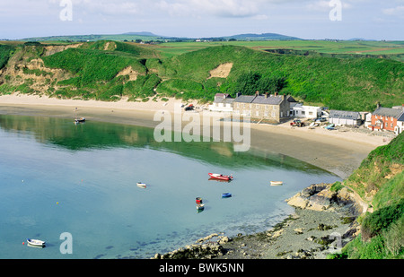 La plage abritée et Porth Dinllaen de anse fait face à la mer d'Irlande sur la péninsule de Llyn, Gwynedd, au nord ouest du pays de Galles, Royaume-Uni Banque D'Images