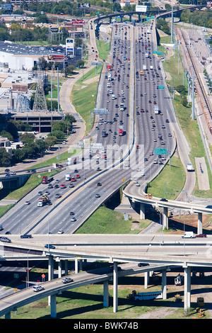 États-unis d'Amérique États-Unis Amérique du Nord Texas Dallas l'Interstate 35E Sommaire L'autoroute routes transports tra Banque D'Images