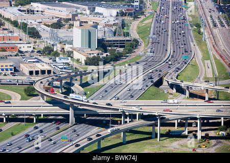 États-unis d'Amérique États-Unis Amérique du Nord Texas Dallas l'Interstate 35E Sommaire L'autoroute routes transports tra Banque D'Images