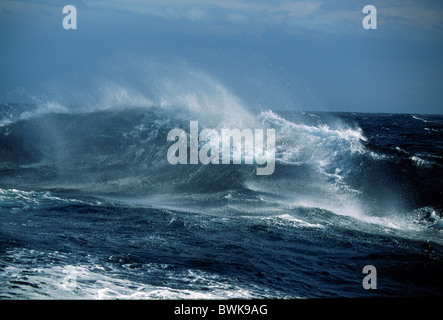 Mousse de mer les vagues de houle de tempête stormily Banque D'Images