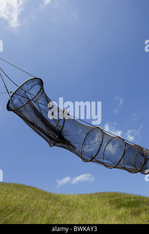 Weir pour la pêche au hareng accroché dans un pré, Kaseberga, Ystad, Skane, sud de la Suède, Suède Banque D'Images