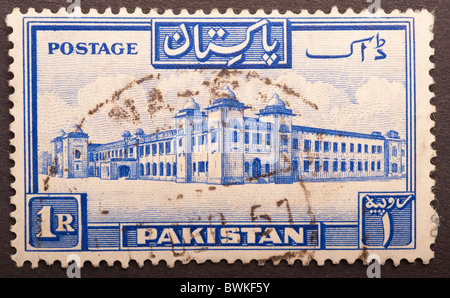 Timbre-poste de 1 Roupie du Pakistan Banque D'Images