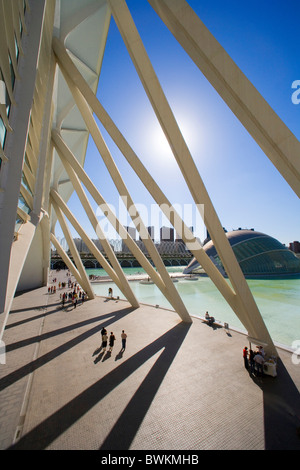 Artes y de lire Espagne Europe Valencia Ciudad de lire Ciencias ville ville des arts et des sciences Sci compétences Banque D'Images