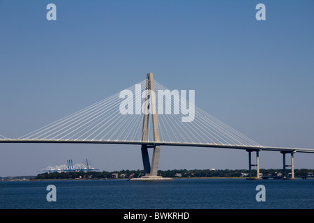 Pont Arthur Ravenel Jr., Charleston, Caroline du Sud USA Banque D'Images