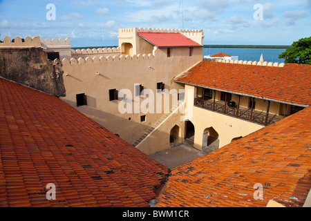 Fort de Lamu ou Fumo Madi ibn Abi Bakr, l'île de Lamu, Kenya Banque D'Images