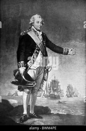 Illustration noir et blanc ; l'amiral John Jervis, 1 Comte de St Vincent Banque D'Images