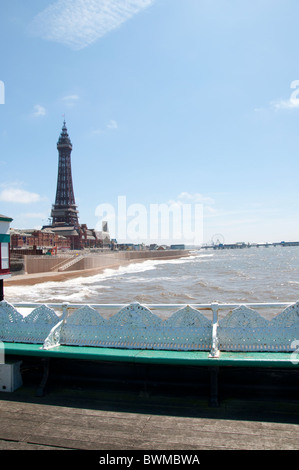 Sur la côte de Blackpool Lancashire dans le Nord de l'Angleterre Banque D'Images