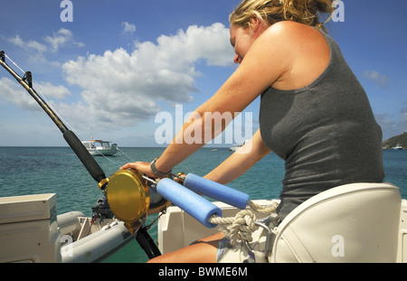 Pêche au Gros Lizard Island Australie Grande Barrière de Corail Banque D'Images