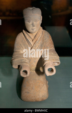 Pièce en terre cuite d'excavation, Musée Han Yang Ling, Zhangjiawan, près de Xi'an, province du Shaanxi, Chine Banque D'Images