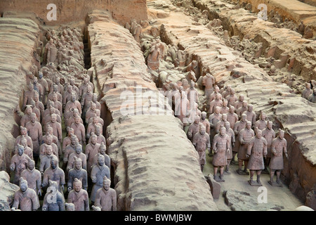 L'Armée de terre cuite, Xi'an, province du Shaanxi, Chine Banque D'Images