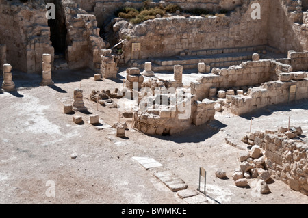 Le palais et la forteresse de montagne,supérieure Herodium,désert de Judée en Israël Banque D'Images