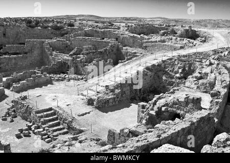 Le palais et la forteresse de montagne,supérieure Herodium,désert de Judée en Israël Banque D'Images