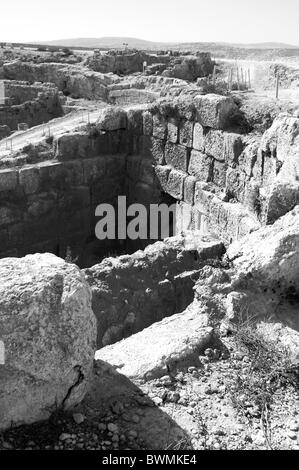 Le palais et la forteresse de montagne,supérieure Herodium,désert de Judée en Israël Banque D'Images