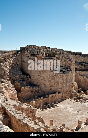 Le palais et la forteresse de montagne,supérieure Herodium,désert de Judée en Israël Banque D'Images