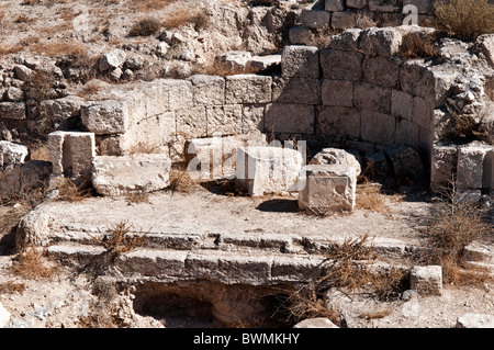 Le palais et la forteresse de montagne,supérieure Herodium,désert de Judée en Israël Banque D'Images