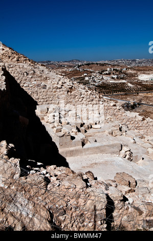 Les annexes du palais ,Herodium ,désert de Judée en Israël Banque D'Images