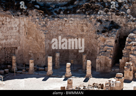 Le palais et la forteresse de montagne,supérieure Herodium,désert de Judée en Israël Banque D'Images