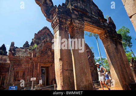 Banteay Srei, Angkor, Siem Reap, Cambodge Banque D'Images