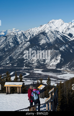 Vue du sommet du mont Sulphur, parc national Banff, Banff Alberta Canada Banque D'Images