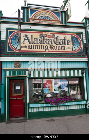 Site historique du café de l'Alaska, Dawson Creek, Colombie-Britannique, Canada. Banque D'Images