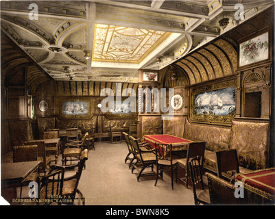 SS Kaiser Wilhelm Der Grosse paquebot allemand cabine fumeurs Nord Lloyd Royal Mail Steamers Photochrom Banque D'Images